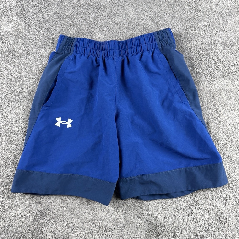 Under Armour Athletic Shorts Youth Medium Blue Drawstrings